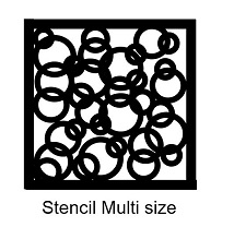 Circles in circles stencil, Multi size dropdown box.
